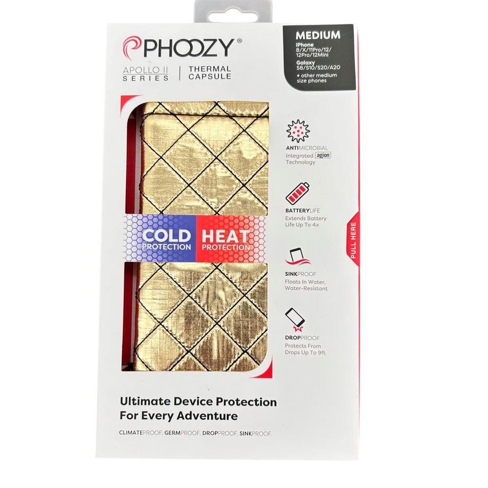 PHOOZY Apollo II Series Thermal Capsule Medium Gold Phone Case Pouch
